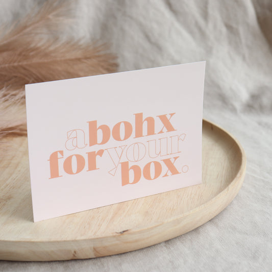 A BOHX FOR YOUR BOX